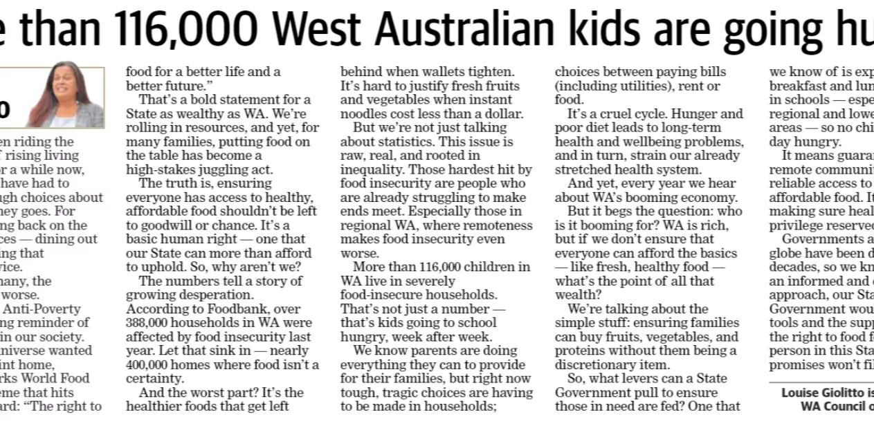 World Food Day op ed WACOSS