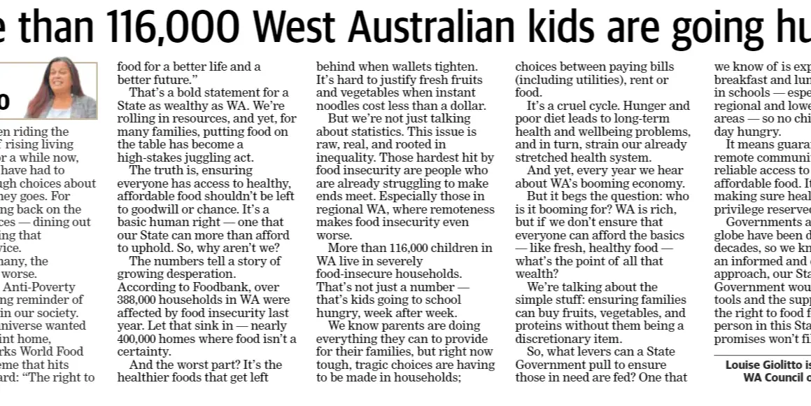World Food Day op ed WACOSS