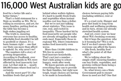 World Food Day op ed WACOSS